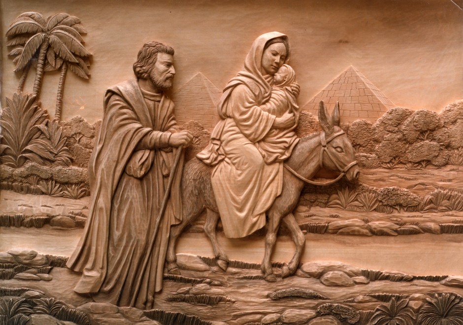 Flight To Egypt, Carved From Lime - flight to egypt wood carving lime wood depth perspective